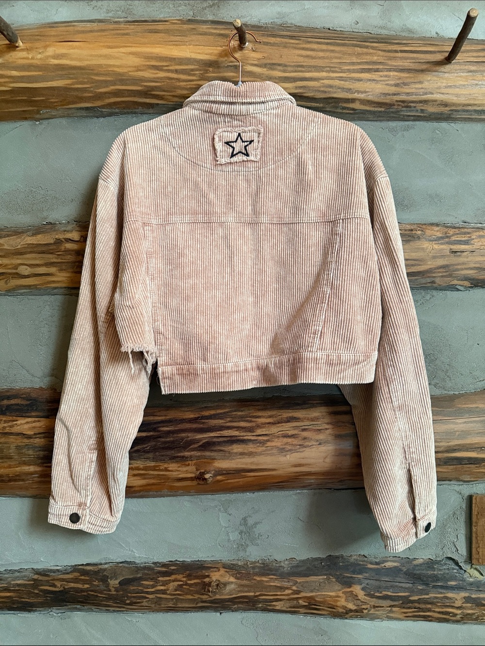POL Cropped Corduroy Jacket in Blush Pink - Picture 3 of 4